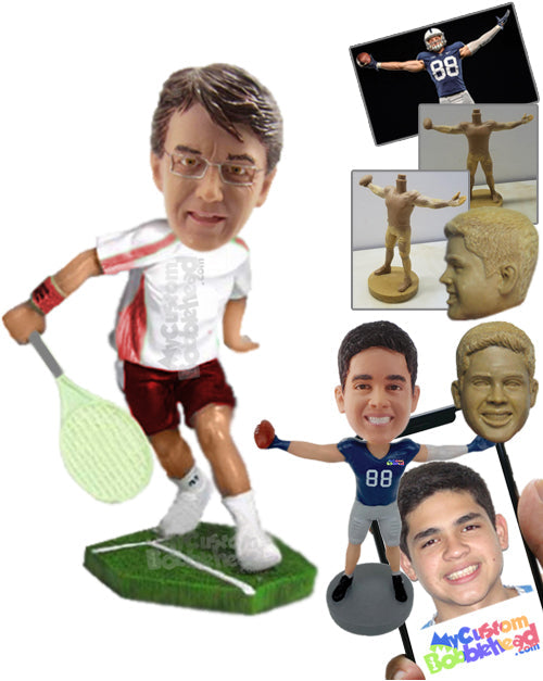 Classic Tennis Player Playing The Grand Slam Personalized Bobblehead