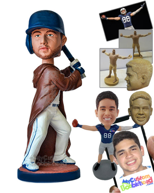 Space Character Themed Baseball Player Ready to Hit a Home Run Personalized Bobblehead