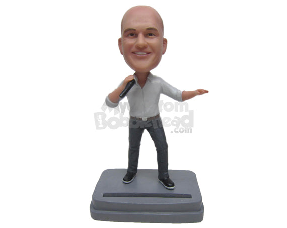 Custom Bobblehead Male Standup Comedian Telling Dirty Jokes - Sports & Hobbies Miscellaneous Hobbies Personalized Bobblehead & Cake Topper