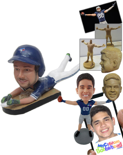 Male Baseball Player Sliding for the Win Personalized Bobblehead