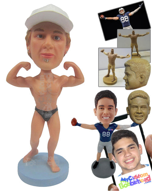 Muscular Bodybuilder in Tiny Briefs Personalized Bobblehead