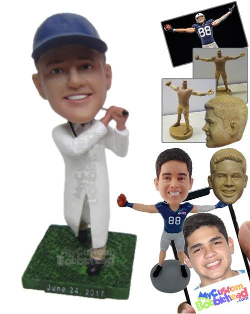 Doctor Golfer Hitting a Hole in One Personalized Bobblehead