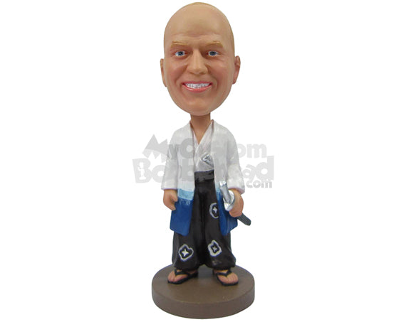 Custom Bobblehead Male Martial Artist Ready For Some Butt Kicking Bruce Lee Style - Sports & Hobbies Boxing & Martial Arts Personalized Bobblehead & Cake Topper