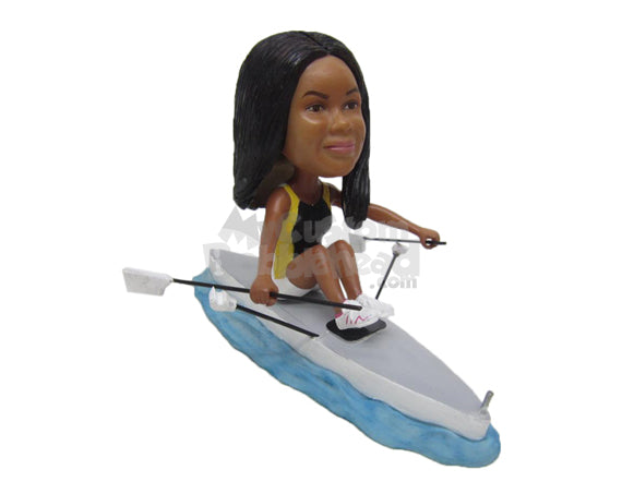 Custom Bobblehead Gorgeous Female Rower Ready For The Competition - Sports & Hobbies Surfing & Water Sports Personalized Bobblehead & Cake Topper