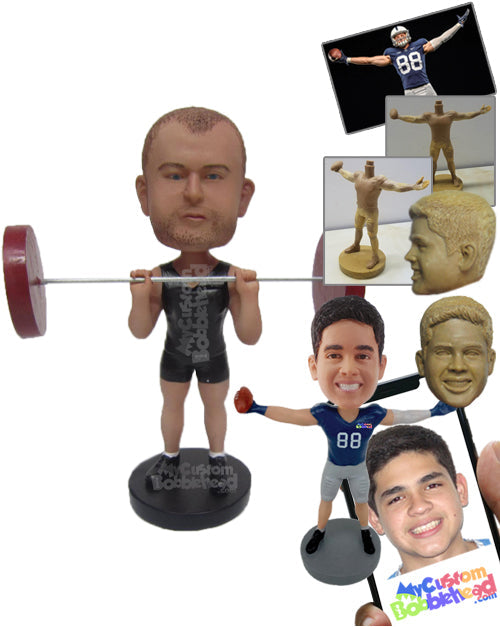 Weightlifter Lifting Barbell Personalized Bobblehead