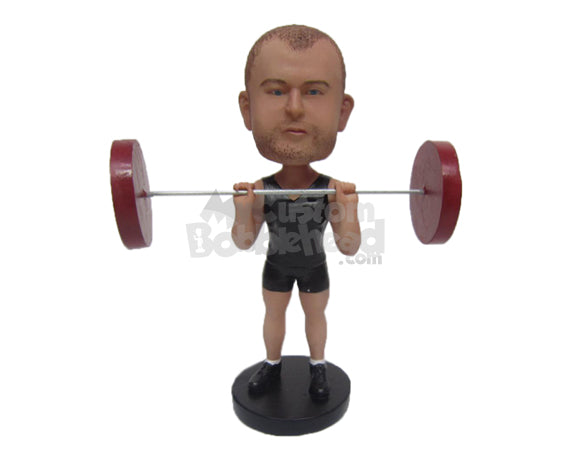 Weightlifter Lifting Barbell Personalized Bobblehead