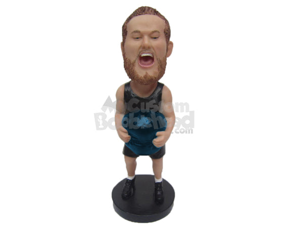 Male Weightlifter Trying His Best to Lift the Heavy Weight Personalized Bobblehead