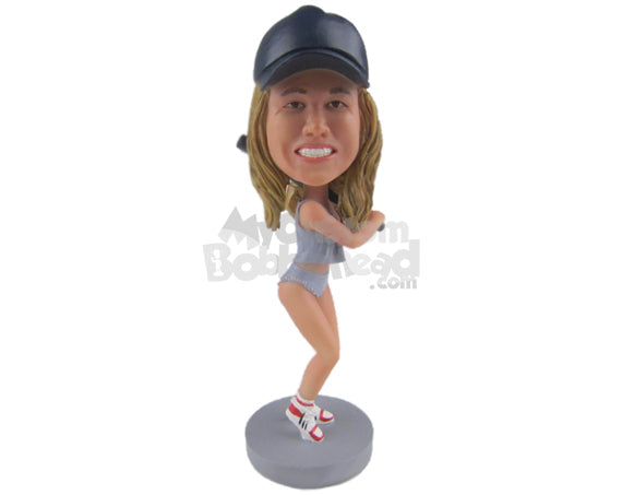 Custom Bobblehead Sexy Girl Baseball Batter Ready To Hit The Ball - Sports & Hobbies Baseball & Softball Personalized Bobblehead & Cake Topper