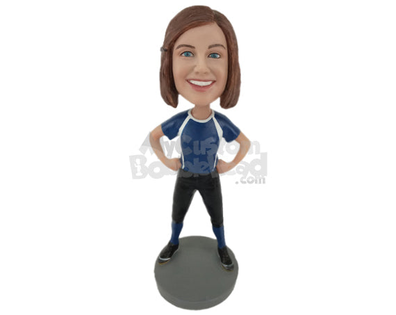 Female Softball Player Giving Some Attitude Personalized Bobblehead