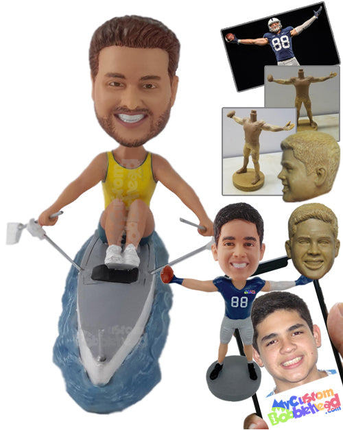 Handsome Male Rower Personalized Bobblehead