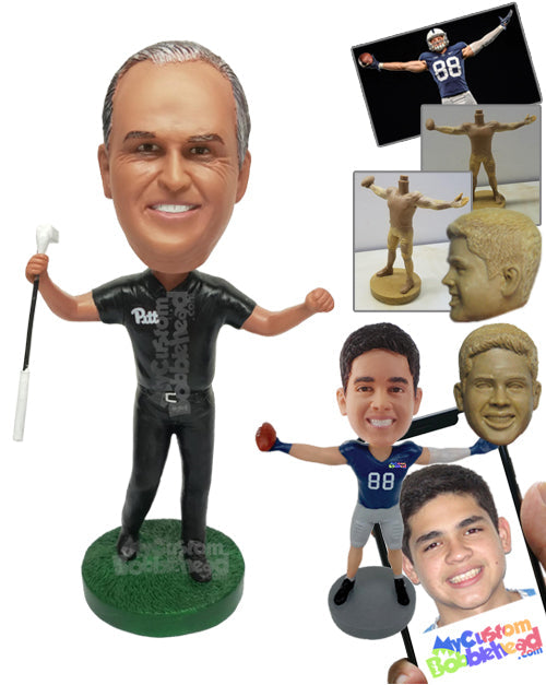 Golfer with Golf Club in Hand Personalized Bobblehead