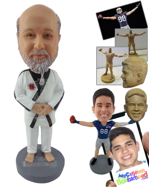 Karate Master in His Uniform Personalized Bobblehead