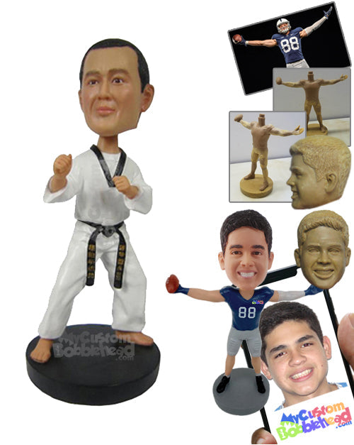 Karate Kid Wanna Be Martial Art Master Ready to Make a Move Personalized Bobblehead