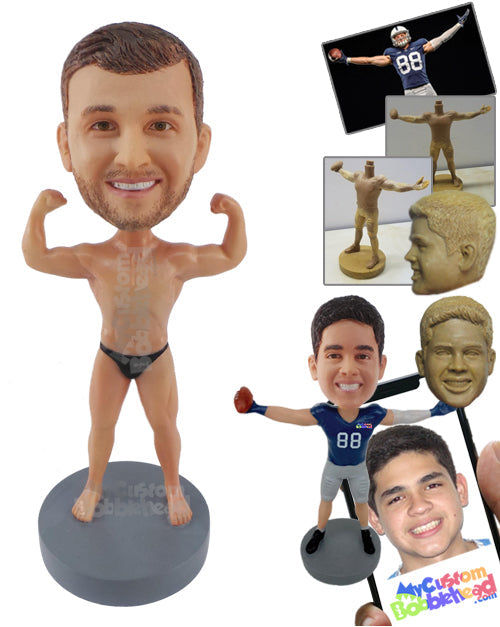 Bodybuilder Showing Off His Well-Developed Muscles Personalized Bobblehead