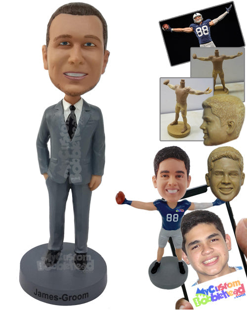 Host Wearing His Fancy Suit to His Job Personalized Bobblehead