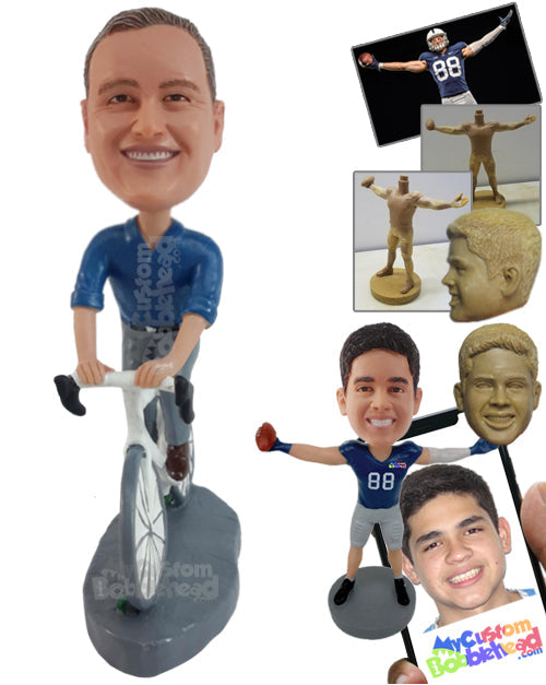 Biker Ready to Cycle Around Personalized Bobblehead