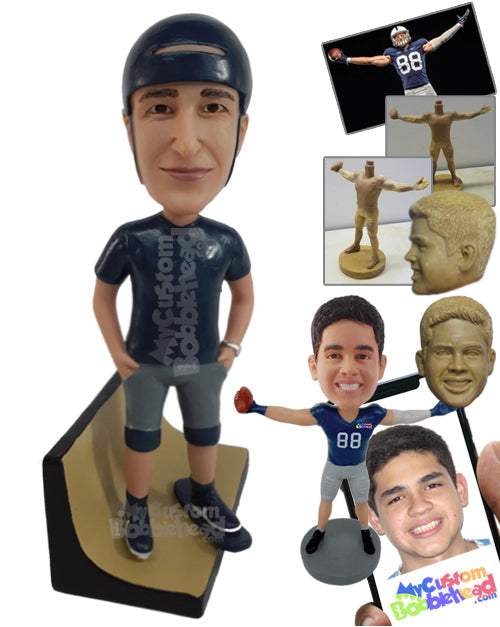 Skateboarder Wearing His Safety Kit Personalized Bobblehead