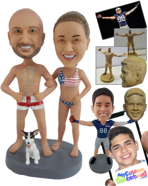 Two Swimmers Wearing Nothing But Underwear Personalized Bobblehead