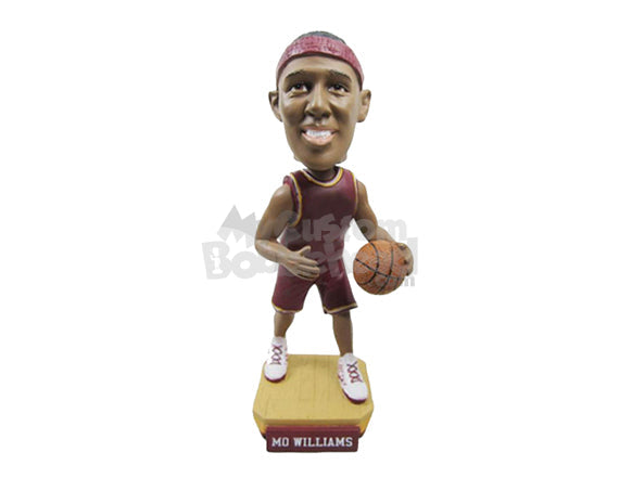 Custom Bobblehead Nba Basketball Player Dribbling Like A Pro - Sports & Hobbies Basketball Personalized Bobblehead & Cake Topper