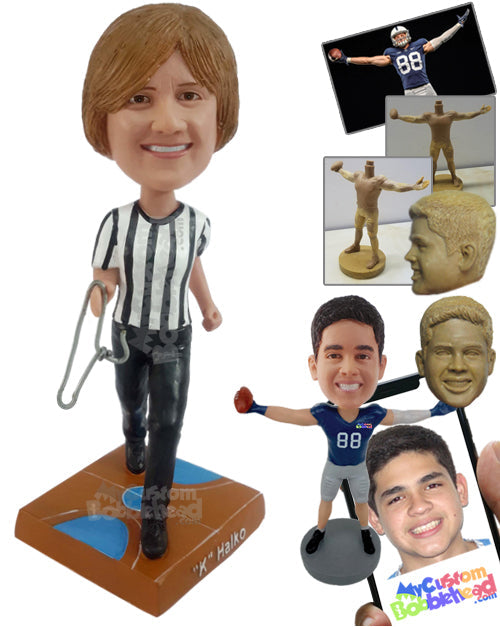 Basketball Referee Holding Essentials Personalized Bobblehead