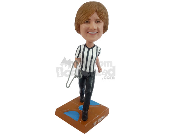 Custom Bobblehead Basketball Referee Holding Essentials - Sports & Hobbies Coaching & Refereeing Personalized Bobblehead & Cake Topper