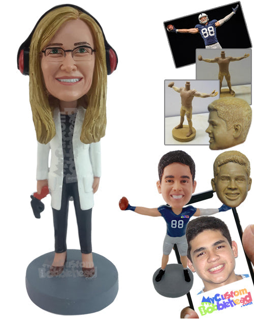 Lady in Shooting Range about to Shoot Some Targets Personalized Bobblehead