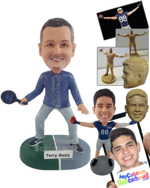 Professional Player with Racket Personalized Bobblehead