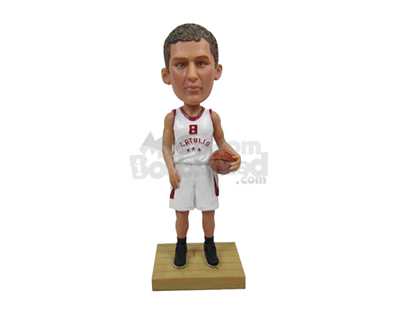 Custom Bobblehead Male Basketball Player With Hands On Waist And Ready To Play - Sports & Hobbies Basketball Personalized Bobblehead & Cake Topper