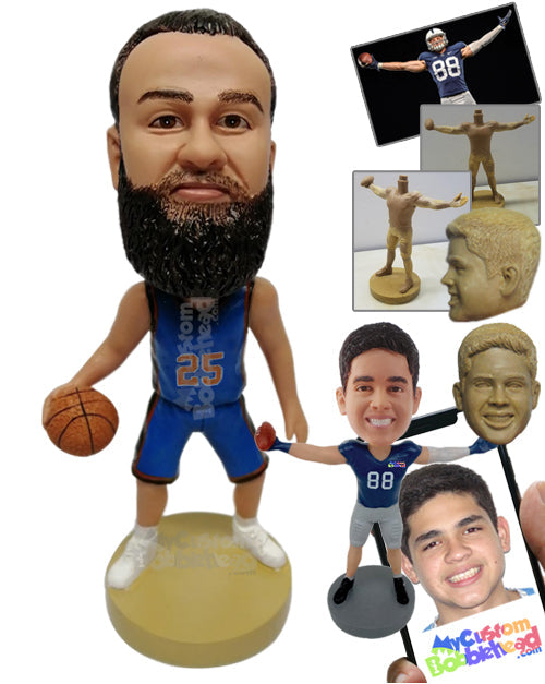 Basketball Player Ready to Show Some Moves in Court Personalized Bobblehead