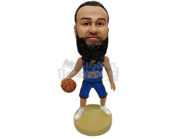 Basketball Player Ready to Show Some Moves in Court Personalized Bobblehead