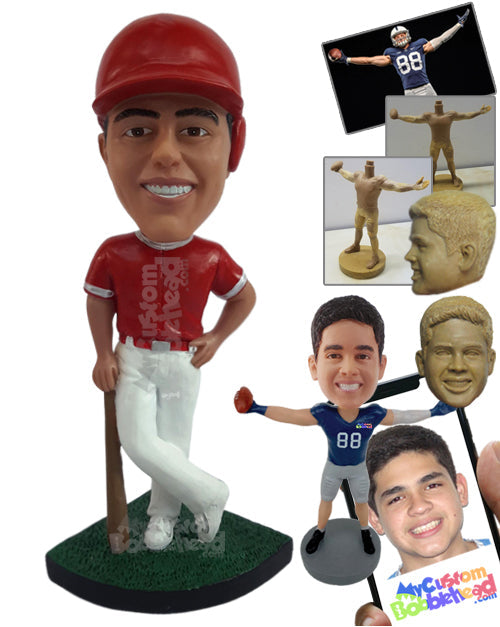 Nice looking baseball player posing for his fans Personalized Bobblehead