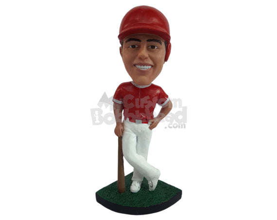 Nice looking baseball player posing for his fans Personalized Bobblehead