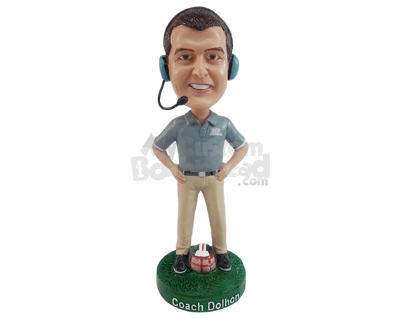 Custom Bobblehead Football coach anxious for his team to win - Sports & Hobbies Coaching & Refereeing Personalized Bobblehead & Action Figure