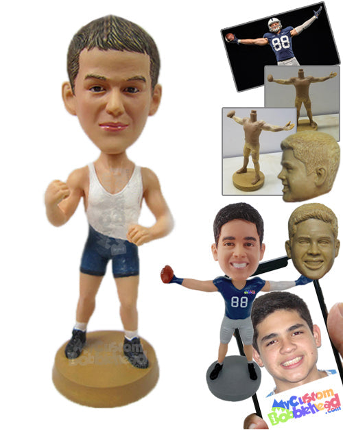 Tough Young Wrestler Ready to Fight Personalized Bobblehead