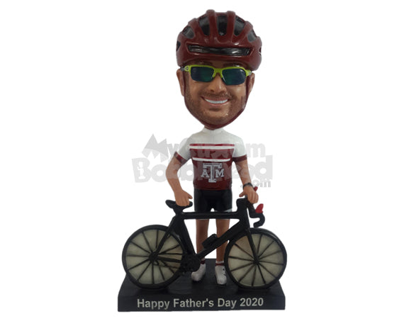 Custom Bobblehead Great cyclist ready to win the competition - Sports & Hobbies Cycling Personalized Bobblehead & Action Figure