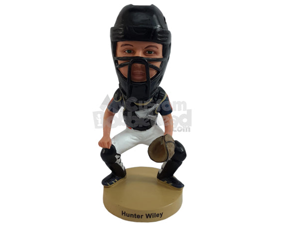 Custom Bobblehead Baseball catcher wearing jersey and glove - Sports & Hobbies Baseball & Softball Personalized Bobblehead & Action Figure