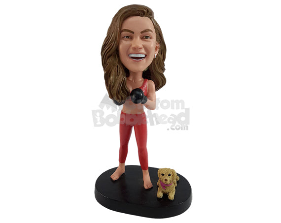 Custom Bobblehead Female boxing fighter on a daily excersize routine - Sports & Hobbies Boxing & Martial Arts Personalized Bobblehead & Action Figure