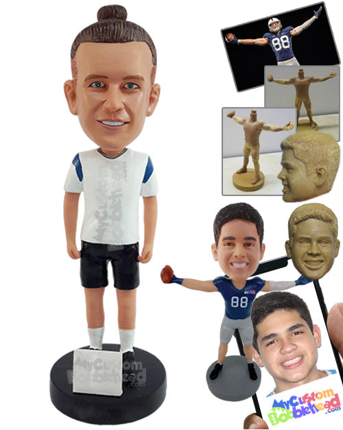 Champion Soccer Player Posing for the Fans Personalized Bobblehead