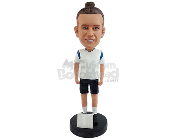 Champion Soccer Player Posing for the Fans Personalized Bobblehead