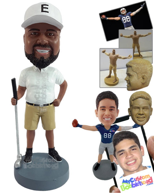 Confident Golfer Wearing Nice Golfing Clothes Personalized Bobblehead