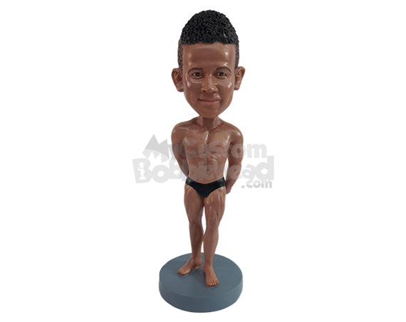 Custom Bobblehead Muscular Body Builder showing off his workout results - Sports & Hobbies Weight Lifting & Body Building Personalized Bobblehead & Action Figure