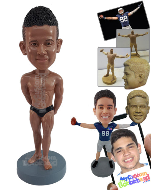 Muscular bodybuilder showing off his workout results Personalized Bobblehead