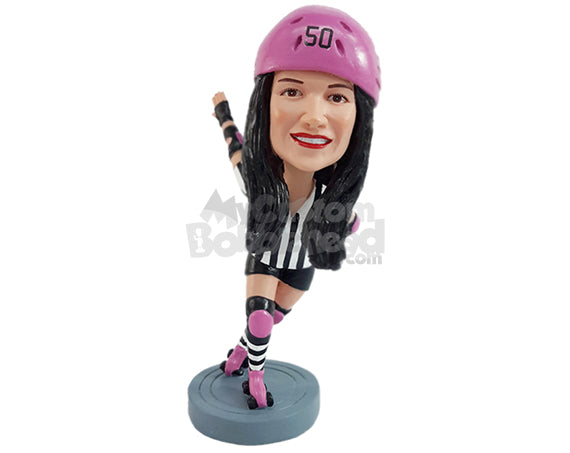 Custom Bobblehead Roller Blader wearng nice sporty outfit and cool blades - Sports & Hobbies Skiing & Skating Personalized Bobblehead & Action Figure