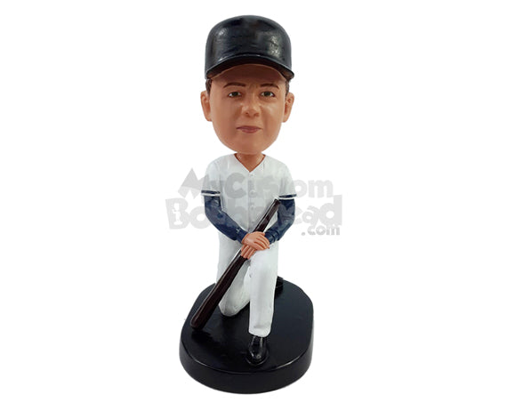 Baseball Player Posing for Team Photo Personalized Bobblehead