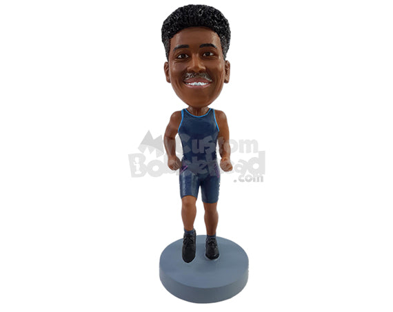 Professional Olympic runner ready to win the race for his country Personalized Bobblehead