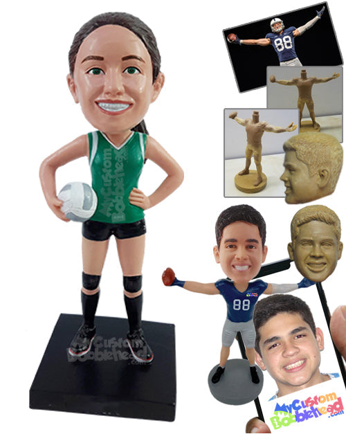 Confident Volleyball Player Personalized Bobblehead