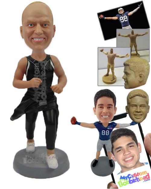 Marathon Runner Running to Be Fit Forever Personalized Bobblehead