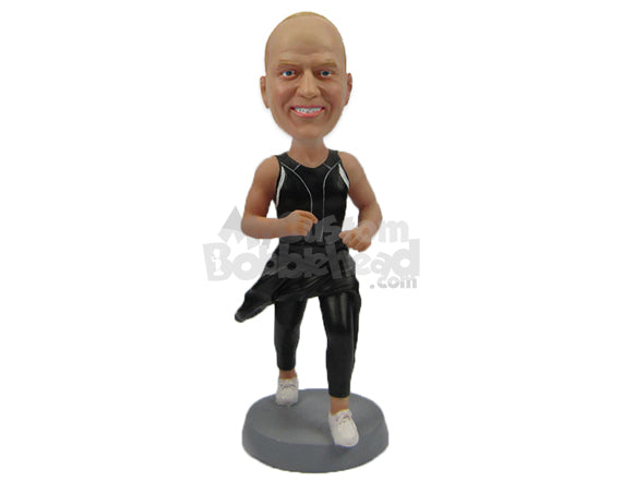 Marathon Runner Running to Be Fit Forever Personalized Bobblehead