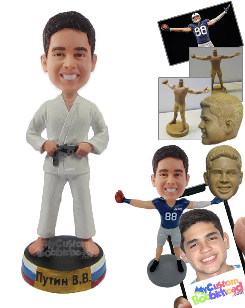 Karate Master with Black Belt Personalized Bobblehead