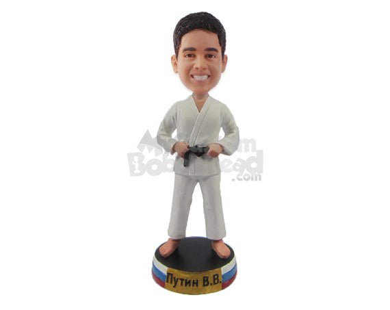 Karate Master with Black Belt Personalized Bobblehead